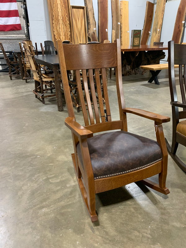 Mission Rocker Texas Leather | The Forest Store