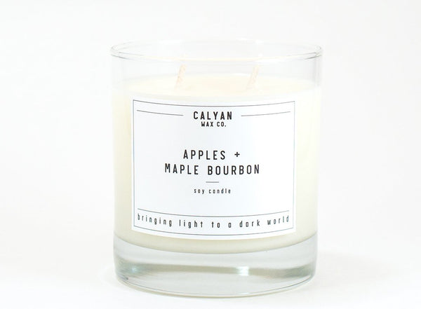 Glass Tumbler Soy Candle - Apples/Maple Bourbon-Calyan Wax Co-candle 