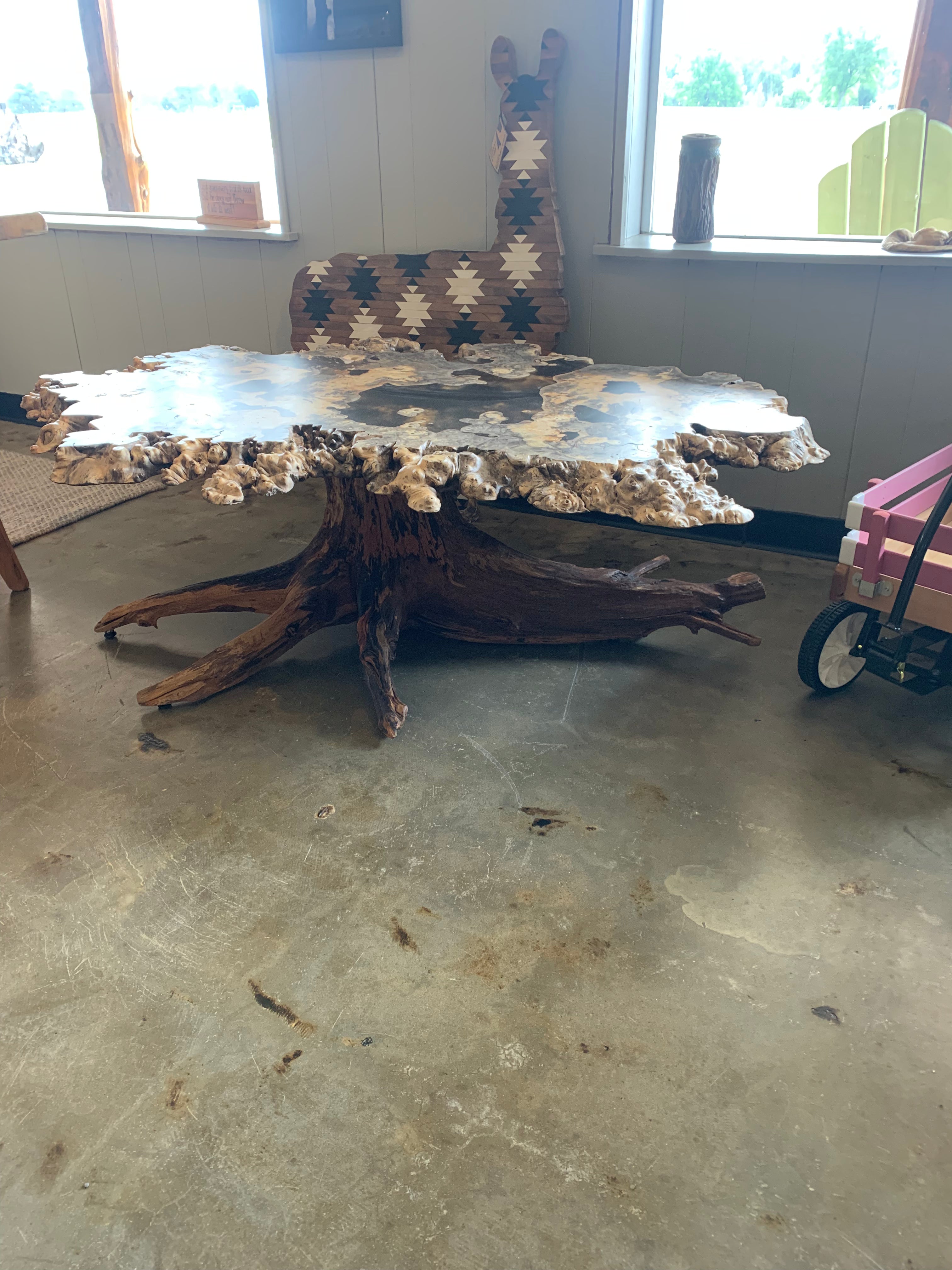 Buckeye Burl Coffee Table w/ Locust Base - 0
