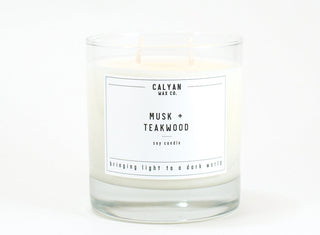 Glass Tumbler Soy Candle - Musk/Teakwood-Calyan Wax Co-candle 