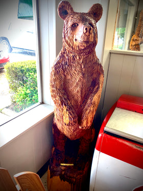 Wooden Honey Bear Sculpture