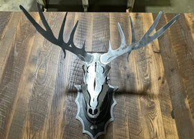 Metal Silver Deer Head Mount