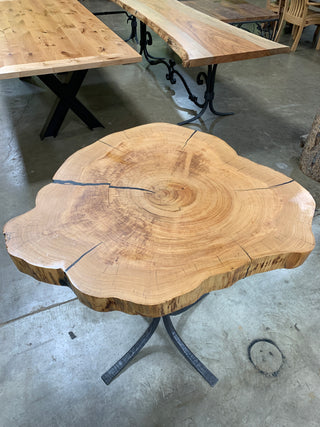 Cypress Live Edge Round Slab LES123-The Phillips Forest Store-live edge dining table