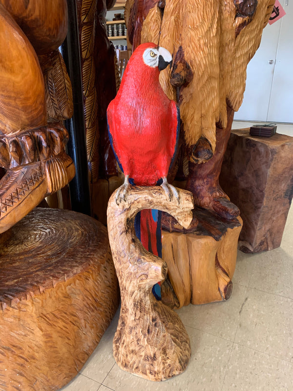 Wood Art Sculpture Parrot