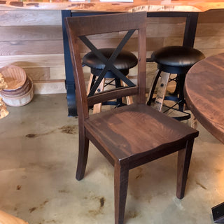 Metal Back, Wooden Dining Chair