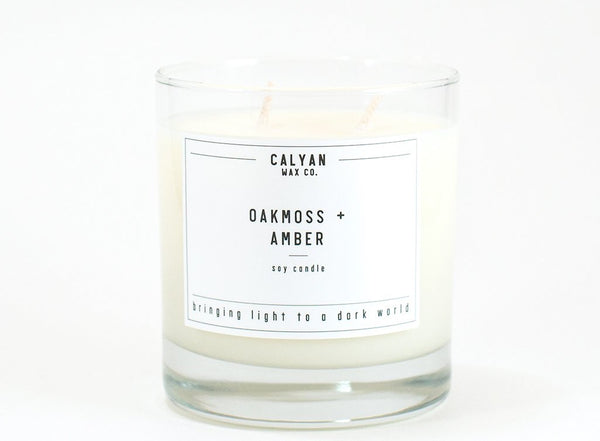 Glass Tumbler Soy Candle - Oakmoss/Amber-Calyan Wax Co-candle 