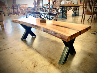 I Beam “X” Legs - Coffee Table Height-The Phillips Forest Store-live edge dining table