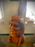 Hand Carved Wooden Indian Head
