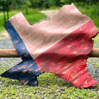 Wooden Texas Flag