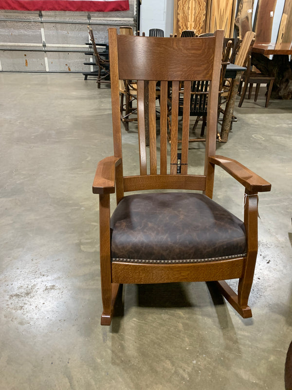 Mission Rocker Texas Leather | The Forest Store