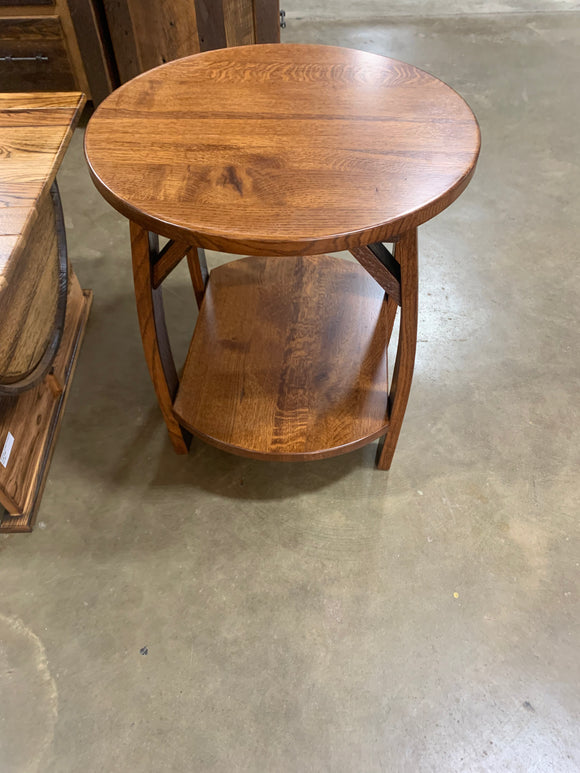 Circular Quartersawn White Oak Barrel Endtable