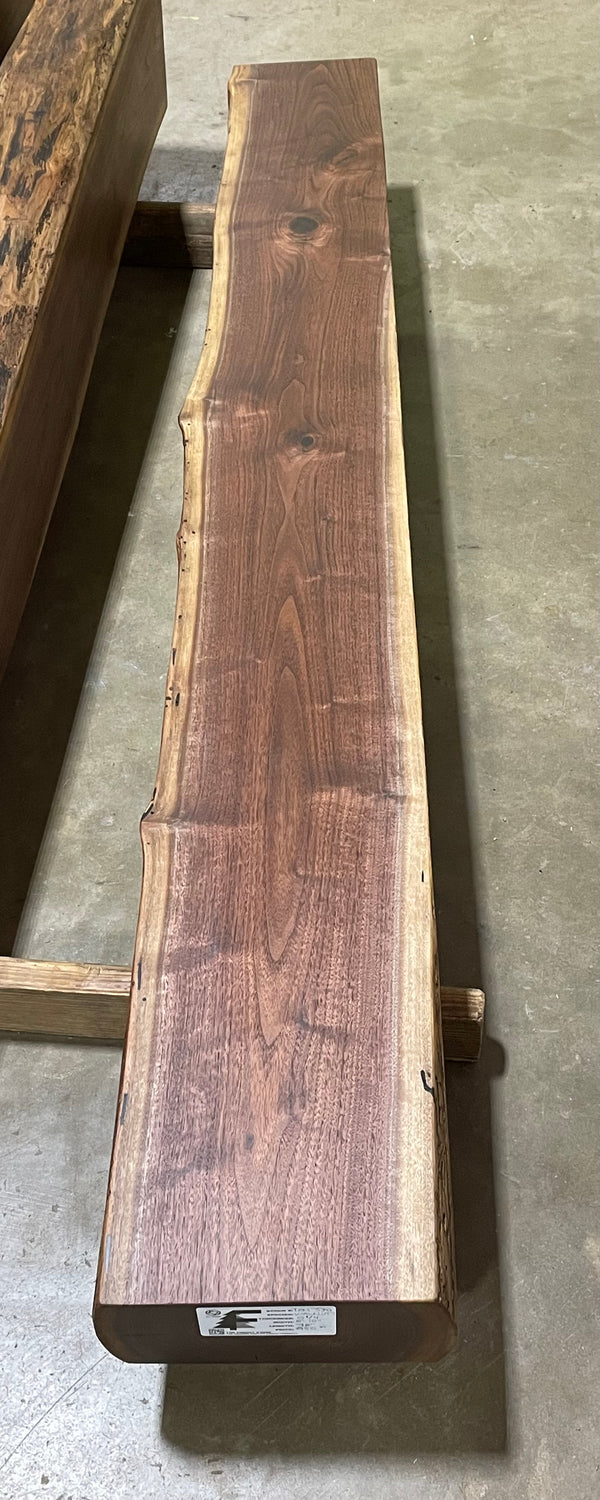 Live Edge Walnut Fireplace Mantel