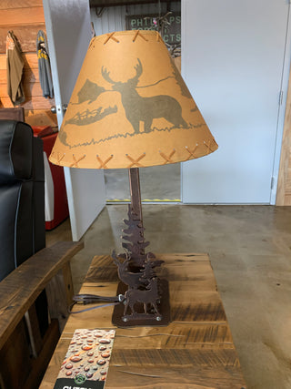 Nature Theme Lamp with Animal Silhouette Shade