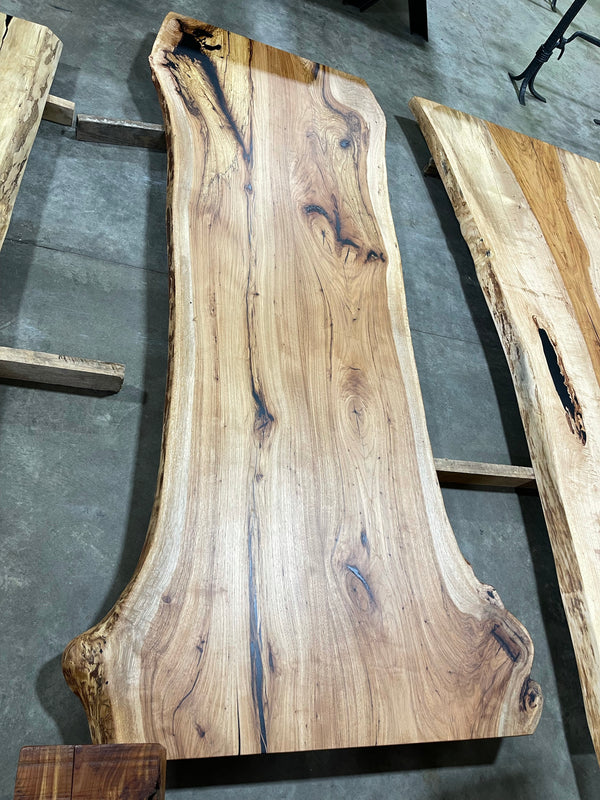 Live Edge Spalted Red River Pecan Slab