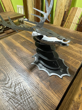 Metal Silver Deer Head Mount - 0