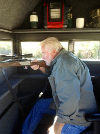 Shooting a deer from an Antler shed deer blind. 
