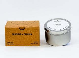 Metal Tin Soy Candle - Seaside/Citrus-Calyan Wax Co-candle 