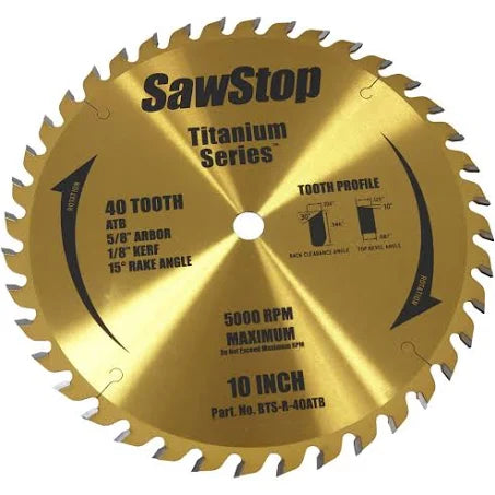 SawStop BTS-R-40ATB 10” 40 TOOTH BLADE