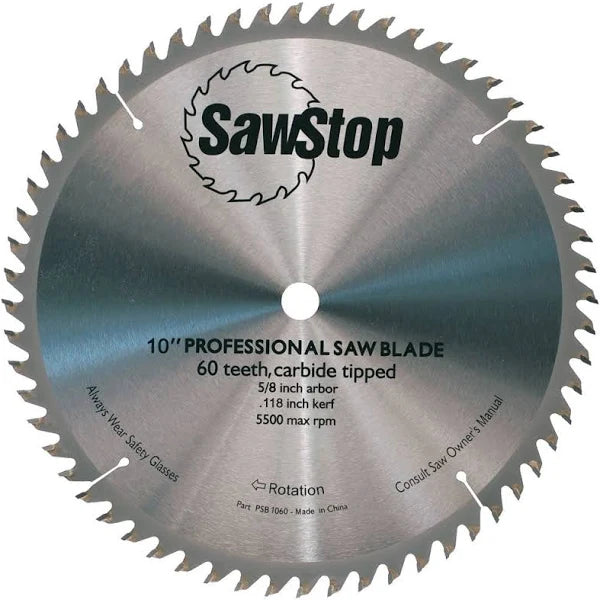 SawStop CB104-184 10” 60-TOOTH BLADE