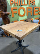 Square edge pecan slab with rich golden-brown tones, natural grain patterns, and organic edges
