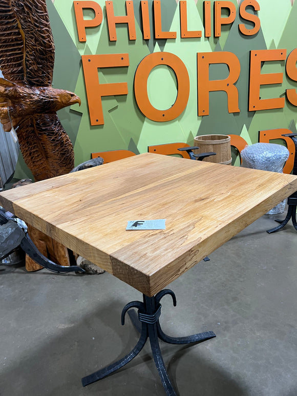 Square edge pecan slab with rich golden-brown tones, natural grain patterns, and organic edges
