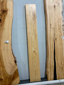 White Ash Wood Slab with light creamy grain and square edge design.