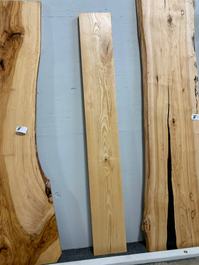 White Ash Wood Slab with light creamy grain and square edge design.