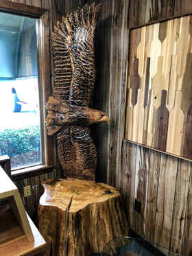 Hand Carved Wooden Eagle