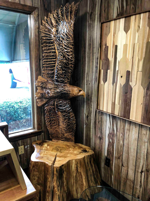 Hand Carved Wooden Eagle