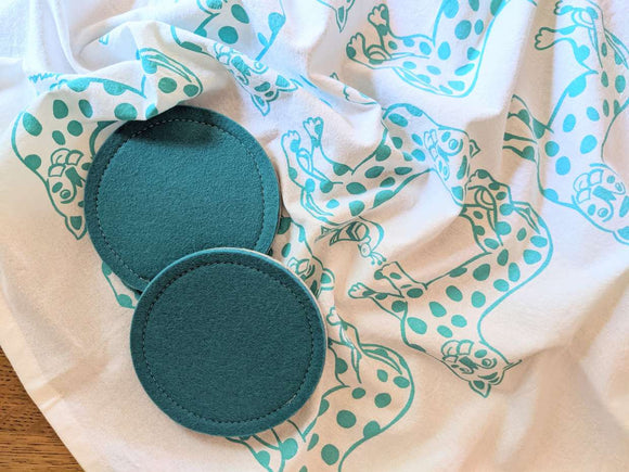 Foxly Handmade Wool Coaster- Blue - Set of 4